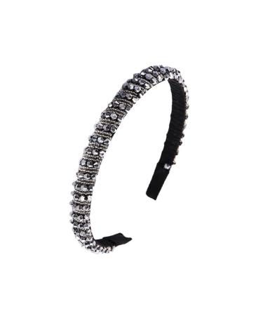 SURALIN 1 Piece Crystal Beaded Headbands for Women Hair Accessories Headbands for Women Hair Band for Women (Silver)