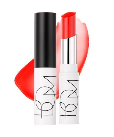 BOM COSMETICS Dewy Lip Balm #2 PURE RED Sheer Glow Lip Care with Vitamin E and Shea Butter for Hydration Nourishment and Plump Lips Buildable Juicy Shine in 7 Lively Colors Korean Lip Makeup