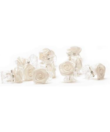 10 Beige Rose Hair Clips - Bridal Hair Accessories Pack | Elegant Hair Clips for Weddings - Buy Online on GoSupps.com