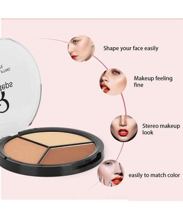 3-in-1 Make-Up Palette: Multicolored Face Highlight Concealer & Contour Powder | Durable Cosmetic Foundation - Buy Online on GoSupps.com