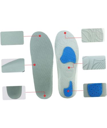 Hemoton Women's Plantar Fasciitis Insoles - High Arch Orthotic Inserts for Flat Foot Support - Grey, Size 2 - Buy Online on GoSupps.com