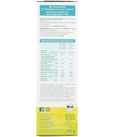 Buy Holle Organic Porridge Oatmeal 250g - Nutritious Baby Food for International Shipping - Buy Online on GoSupps.com