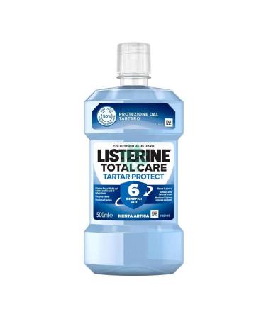 Listerine Total Care Tartar Protect mouthwash with Arctic-Mint taste mouthwash with 6 advantages in 1 for thorough tooth cleaning and full oral hygiene 500 ml