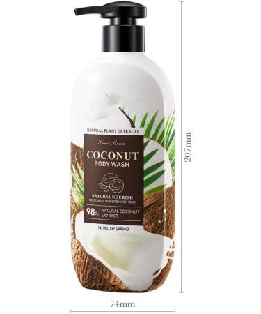  Boxiatil Coconut Body Wash 400ml gentle body wash hypoallergenic cleanser for dry and sensitive skin sulfate-free paraben-free odor-eliminating fresh for women and men - Buy Online on GoSupps.com