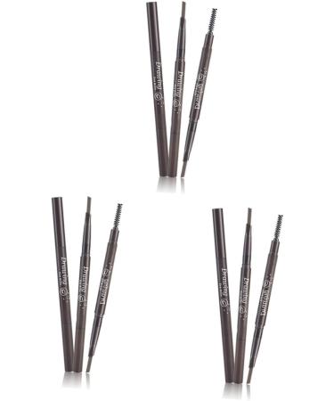 WOONEKY 3pcs 2 1 Eyebrow Pencil Waterproof Eyebrow Pencil Black Brow Spoolie Brush Eyebrow Brush Tool Preamp - Buy Online on GoSupps.com