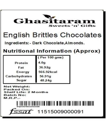 Ghasitaram Gifts Diwali Gifts Sweets - Kesar Pista Delight Dates and English Brittle Chocolates in White Box 300g - Buy Online on GoSupps.com