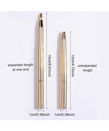 Retractable Lip Makeup Brush Lipstick Brush Soft Bristles Concealer Brushes Portable Dual End Makeup Brush for Apply Eye Primer Polish Eye Shadow Apply Lipstick Lip Lines Gold - Buy Online on GoSupps.com