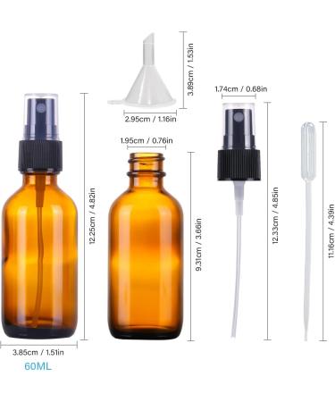 60ml Brown Spray Bottles - Refillable Travel Fine Fog Spray for Hair Cleaning Aromatherapy & Essential Oils - Set of 2 Amber Bottles - Buy Online on GoSupps.com