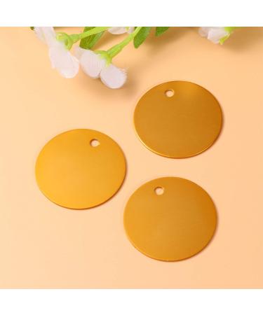 Milists 25 Pack Aluminum Alloy Round Blank Tags for Pets - DIY Dog Traction Rope Accessories - Yellow 5cm (1.4in) - Buy Online on GoSupps.com