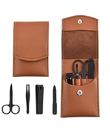 Fingernail Clipper Set Nail Clippers Suit 4-Piece Nail Clippers Nail Scissors Fold Bag-Beauty Manicure Nail File Tool Nail Grooming Kits (Color : Gris)