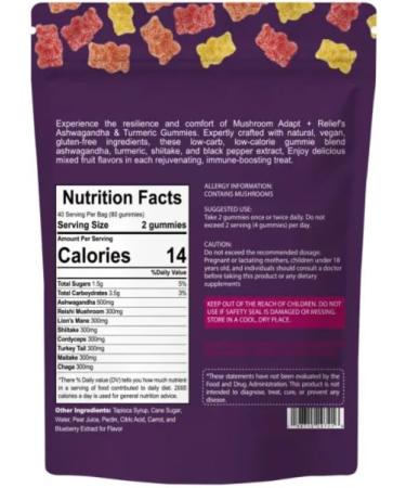 PPG BEST Organic & Functional Mushroom Gummies Supplement ASHWAGANDHA REISHI Turkey Tail MAITAKE SHATAKE Chaga CORDYCEPS BOOSTS Cognitive Performance Gluten Free Vegan Low CARB GUMMIES80 - Buy Online on GoSupps.com