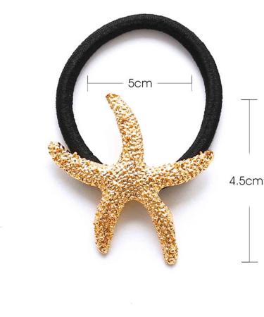 Yheakne Starfish Hair Tie Scrunchies Nylon Ring Elastic Hair Band Black Rope Ponytail Holder Metal Hair Accessories for Women and Girls Gifts - Buy Online on GoSupps.com