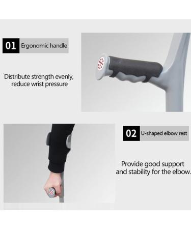 LINYUES Crutches 1 Pair Forearm with Open Cuffs Folding Aluminum Walking 10-Level Height Adjustable Ergonomic Handles Suitable for Men and Women Height 140-185Cm/Black (Blac - Buy Online on GoSupps.com
