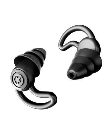 1 Pair Silicone Quiet Ear Plugs Reusable Noise Reduction Earplugs Hearing Protection Earplug for Sleeping Noise Cancelling - Black