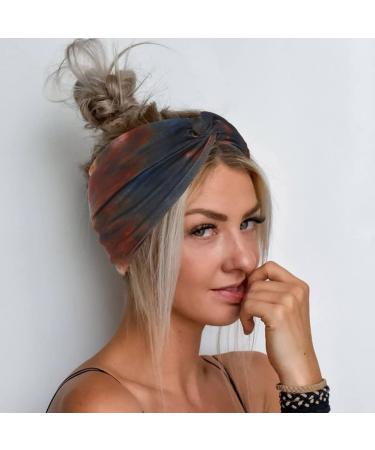 GORTIN Black Boho Wide Headbands 4 Pack - Leopard Knot Twist Head Wraps for Women - Stretchy Sweatbands Turban Hair Accessory - B-Fashion Tie-dye - Buy Online on GoSupps.com