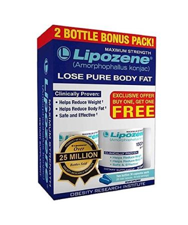 Lipozene - Weight Management Supplement - Appetite Suppressant Two Bottles 60 Capsules Total