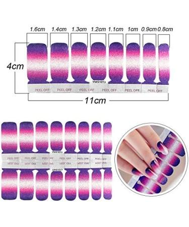 BeautyChen Glitter Gradient Nail Stickers - 14 Sheets, Full Wraps, Adhesive Decals for Women & Girls - Buy Online on GoSupps.com