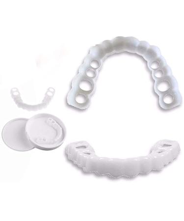 Mxrfactory teeth prosthesis pebble gel snap on smile toothed prosthesis top below temporary cosmetic tooth set up braces cover bleaching repairs removable men 1 pair