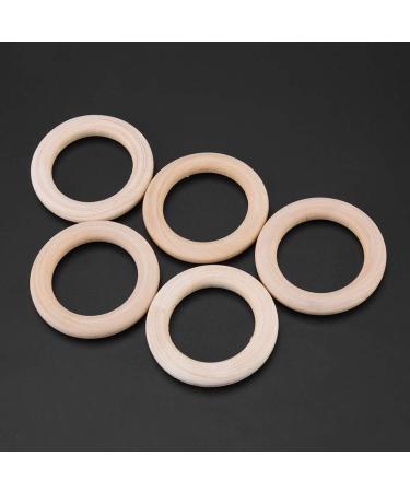 50 Unfinished Natural Wood Rings - 50mm DIY Craft Accessories for Jewelry Bracelets & Garlands - Buy Online on GoSupps.com