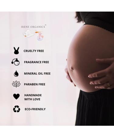 Irene Organics Belly Oil for Pregnancy Stretch Marks - Fast Absorbing & Hydrating 4oz - Buy Online on GoSupps.com