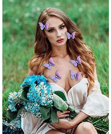 Bartosi Purple Butterfly Hair Clips - Pack of 4 Bobby Pins for Women and Girls - Buy Online on GoSupps.com