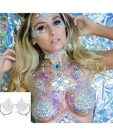Mermaid Face Gems & Rhinestone Stickers - Festival Body Jewels for Women & Girls | 2 Sets - Buy Online on GoSupps.com