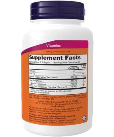 Now Foods Advanced Gamma-E-Komplex 120 Vitamin E Softgels - Buy Online on GoSupps.com