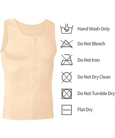 GSKS Men's Compression Shirt Body Shaper Slimming Shapewear - Zipper Style A, Nude, Large - Buy Online on GoSupps.com