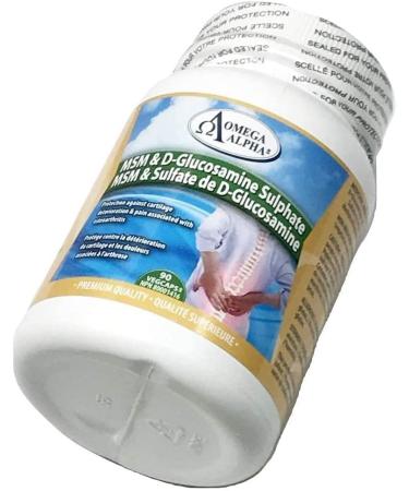 Omega Alpha MSM & D-Glucosamine Sulphate-Protection against cartilage deterioration & pain associated with osteoarthritis 90 Veg Capsules - Buy Online on GoSupps.com