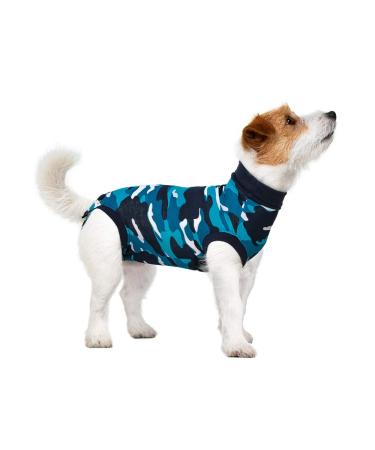 Suitical Recovery Suit Dog, Extra Small, Blue Camouflage XS Blue Camouflage