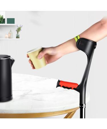 Folding Crutches 1 Pair Lightweight Walking Stick for Adults Kids Women Man Healthcare with Non-Slip Hand Grips Open Cuff (Color : Black) Warm Life - Buy Online on GoSupps.com