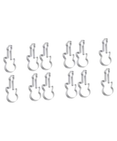 OUNONA 12 Pcs Note Cutting Guitar Cookie Metal Cookie Cute Cookie Cutters Fondant Pancake Molds for Kids Classical Guitar Cookie Cupcake Stainless Steel Paper Cup 12X4.5CMx3pcs Silverx3pcs