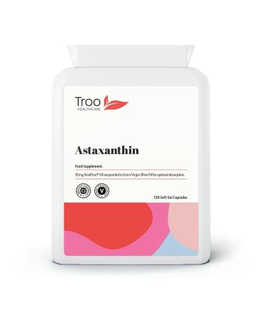 Natural Astaxanthin AstaPure Oil Supplement (42mg) - 120 Soft Gel Capsules - High Grade Strain Haematococcus Pluvialis | UK Manufactured