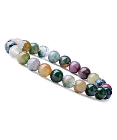 Emilys Gems Power - Chakra Bracelets | Stretchable | 8mm Natural Stone - For your well-being Moss Agate