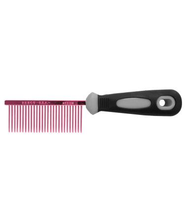 Resco Professional antistatic comb for dogs and cats for fur care steel pencils medium tooth spacing Candy Red Medium Candy red