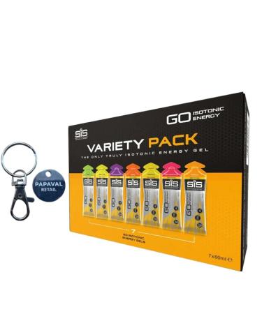 Science In Sport Variety Pack of 7 Isotonic Gels 60ml with Key Ring (2 x Pack of 7x60ml)
