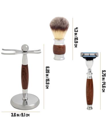 Union Razors SS4W Three Piece Shave Kit | Premium Razor Shaving Brush & Stand for Men - International Shipping Available - Buy Online on GoSupps.com