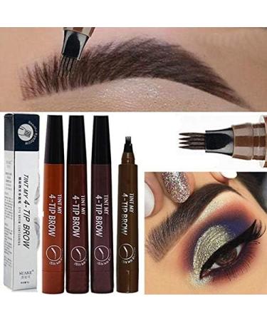 Tatouage Crayon Sourcils avec 4 conseils Imperm able l'eau & Longue Dur e Crayon d'encre Croquis de Stylo de Sourcil pour le Maquillage Naturel d'yeux gris brun # 04 - Buy Online on GoSupps.com