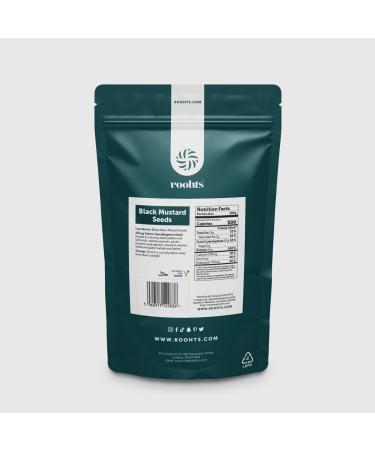 Roohts Black Mustard Seeds | 50g | Organic | 100% Natural | Vegan | Premium Quality | Flavour | Spice | Aroma | Seeds | Cooking | Whole Spices - Buy Online on GoSupps.com