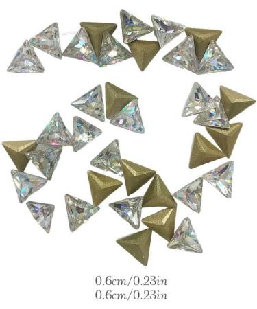 dijiusidy Nail Rhinestones Manicure Decorations Multiple-Shape Multi-color Glass DIY Decor Stickers Eye-catching Beauty Tools 6mmTriangle - Buy Online on GoSupps.com