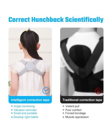 Smart Electric Posture Corrector for Adults & Kids | Adjustable Upper Back Brace with Vibration Reminder - Hunchback Correction in Gray - Buy Online on GoSupps.com