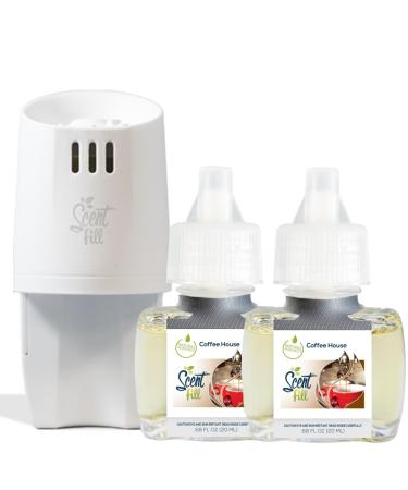 Scent Fill Coffee House Plug in Air Freshener Scented Oil Refills 2 Refills + Diffuser
