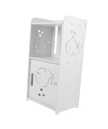 BESTonZON Home Small Furniture Table Room Bedroom Carved Simple Bedside Sofa Side Hollow Storage Nightstand Living Rack Shelf