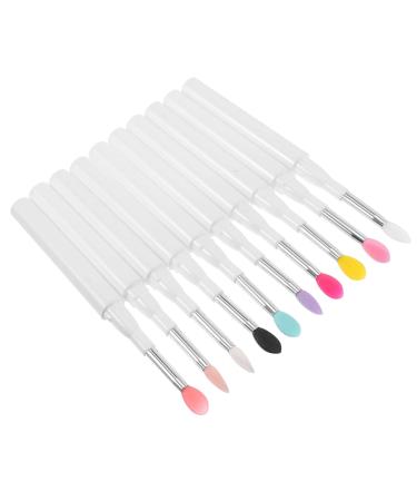 Lurrose make-up lipstick cosmetic brush 10 pieces eyes shadow brush silicone head lip brush