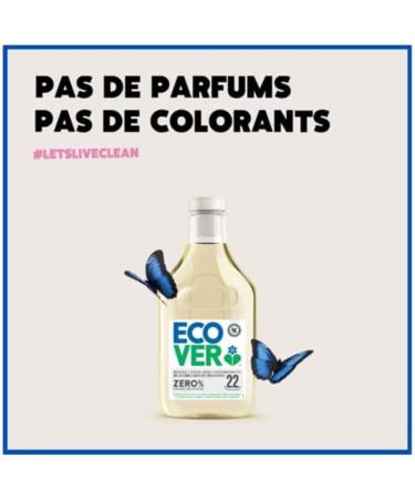 Ecover Zero Wool & Fine Detergent - 1L Plant-Based Liquid Allergy-Friendly for Sensitive Skin (22 Wash Loads) - Buy Online on GoSupps.com