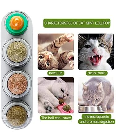 Bisogoon Catnip Wall Ball Toy - Natural Interactive Licking Treats for Cats - Edible Balls - Kitty Catnip Wall Toy (Blue) - Buy Online on GoSupps.com