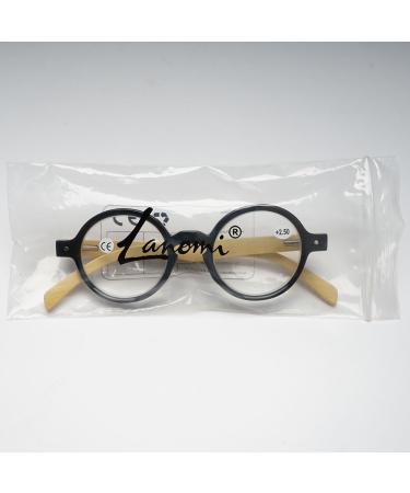 Lanomi Retro Reading Glasses for Men & Women - Vintage Wood & Iron Visual Aid - 2.0x Magnification - No Blue Light Filter - Buy Online on GoSupps.com
