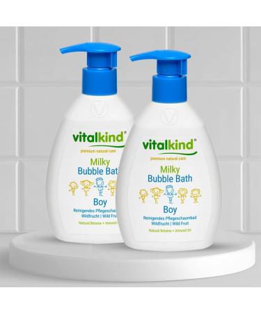 Vitalkind Milky Bubble Bath for Boys - Premium Natural Bubble Bath with Organic Almond Oil and Betaine for Sensitive Skin - 200ml - Pack of 2 - Buy Online on GoSupps.com