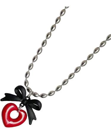 Trendy Oralgo Bowknot Pendant Necklace - Aesthetic Pearl Chain for Daily Wear | International Shipping - Buy Online on GoSupps.com