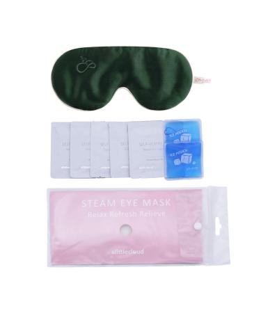 Silk Dry Eye Mask: Warm Moist Heat and Ice Gel Compress for Dry Eye Relief - Dark Green - Buy Online on GoSupps.com